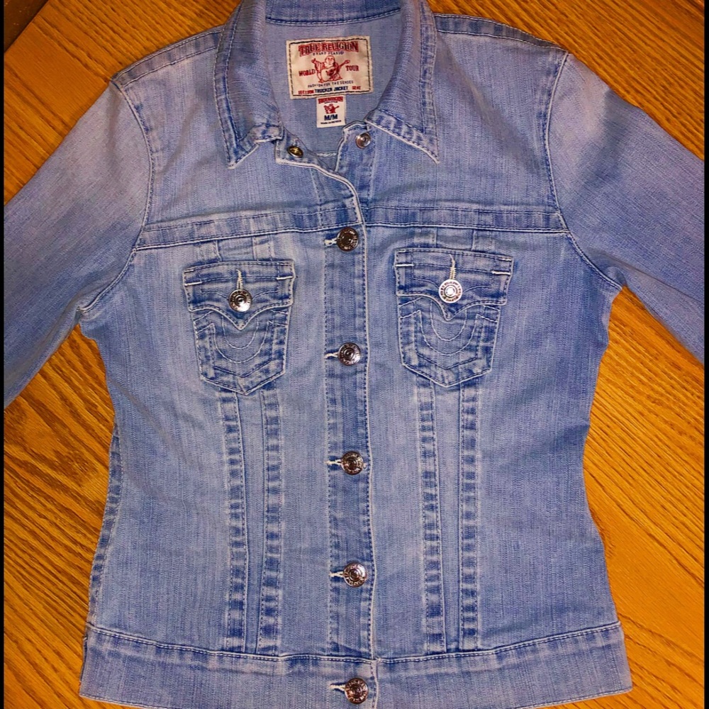 TRUE RELIGION DESIGNER DENIM JEAN JACKET!!
